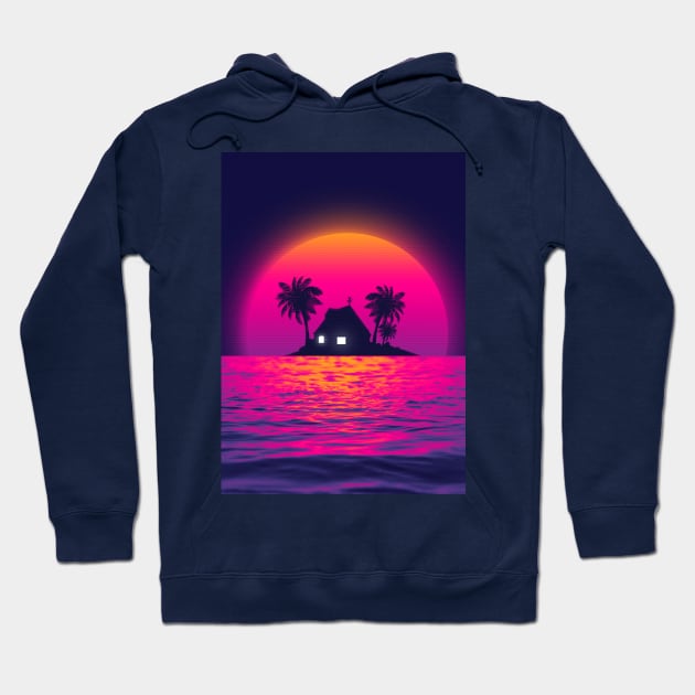 Kame house sunset Hoodie by mrcatguys